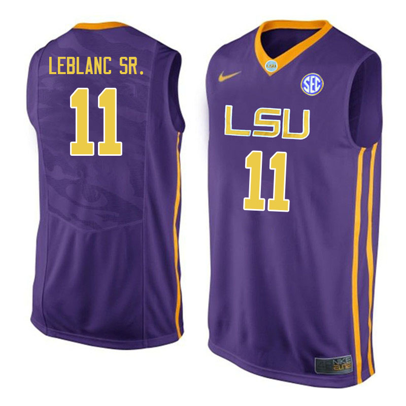 Men #11 Josh LeBlanc Sr. LSU Tigers College Basketball Jerseys Sale-Purple